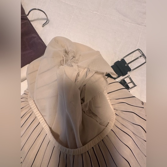 🪩  COS 🪩THE PLEATED CHIFFON PANTS XS BEIGE - Picture 11 of 13